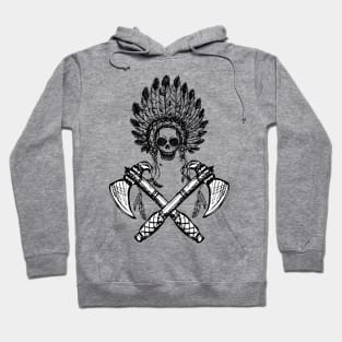 Scary Skull with tomahawks Hoodie